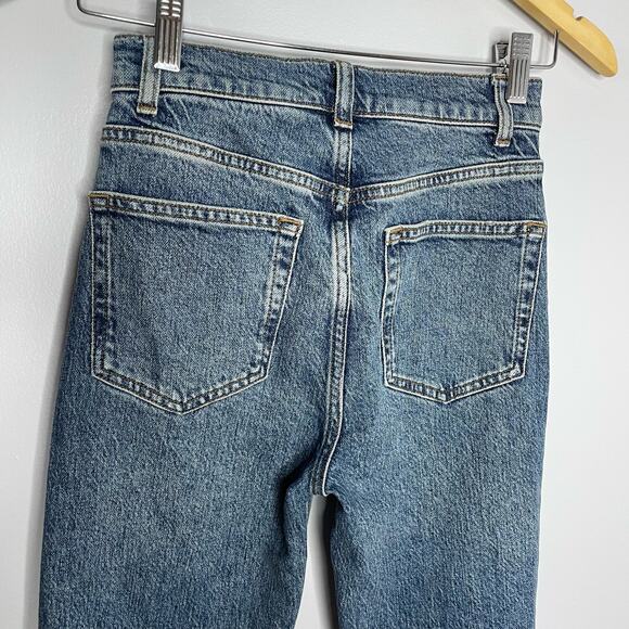 Reformation Palermo Destroyed  High Rise Straight Leg Jeans Cotton Women's 24 - Picture 5 of 11